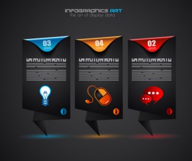 Dark style infographics business vector 21