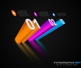 Dark style infographics business vector 23