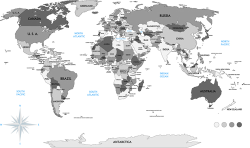 Detailed World Map Design Vector Material 02 Free Download