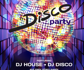Disco party poster vector material 01