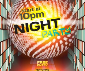 Disco party poster vector material 02