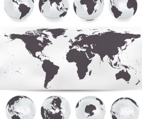 Earth with world map vector material 04