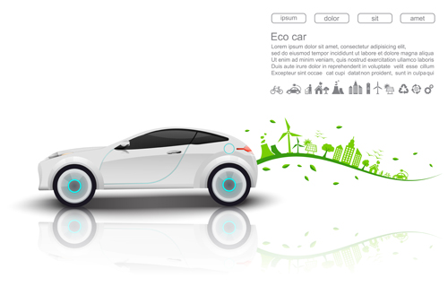 Eco car infographics vectors 03