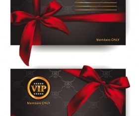 Elegant VIP invitaton cards with red bows