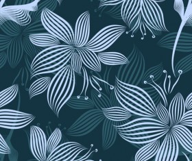 Elegant flower art pattern seamless vector 02