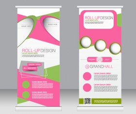 Exhibition advertising vertical banner vectors set 02
