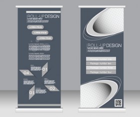 Exhibition advertising vertical banner vectors set 03