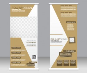 Exhibition advertising vertical banner vectors set 04