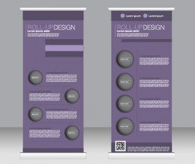 Exhibition advertising vertical banner vectors set 06