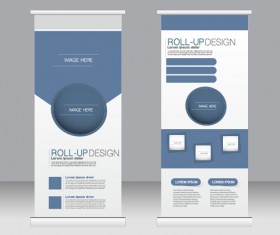 Exhibition advertising vertical banner vectors set 07