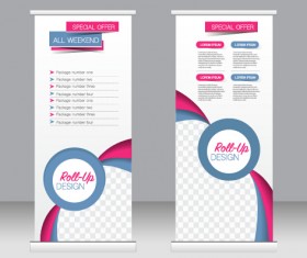Exhibition advertising vertical banner vectors set 08