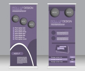 Exhibition advertising vertical banner vectors set 10