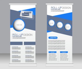 Exhibition advertising vertical banner vectors set 12