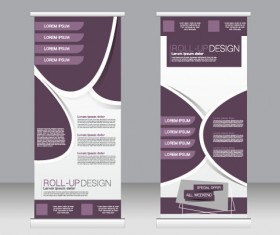 Exhibition advertising vertical banner vectors set 13
