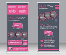 Exhibition advertising vertical banner vectors set 14