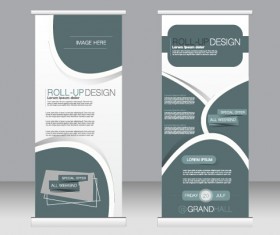 Exhibition advertising vertical banner vectors set 15