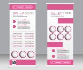 Exhibition advertising vertical banner vectors set 16