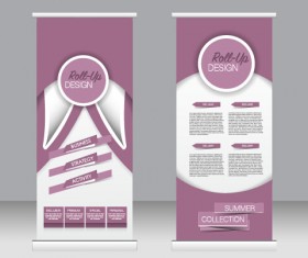 Exhibition advertising vertical banner vectors set 17