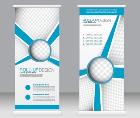 Exhibition advertising vertical banner vectors set 18