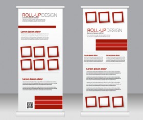 Exhibition advertising vertical banner vectors set 19