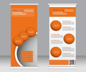 Exhibition advertising vertical banner vectors set 20
