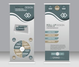 Exhibition advertising vertical banner vectors set 21