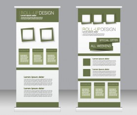 Exhibition advertising vertical banner vectors set 23