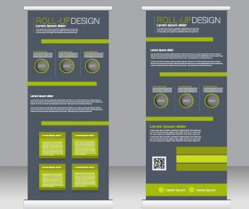 Exhibition advertising vertical banner vectors set 24