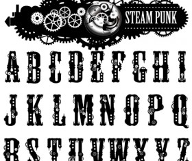 Fashion black alphabets vector 02