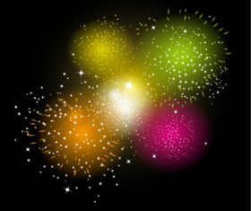 Fireworks holiday illustration vector set 03