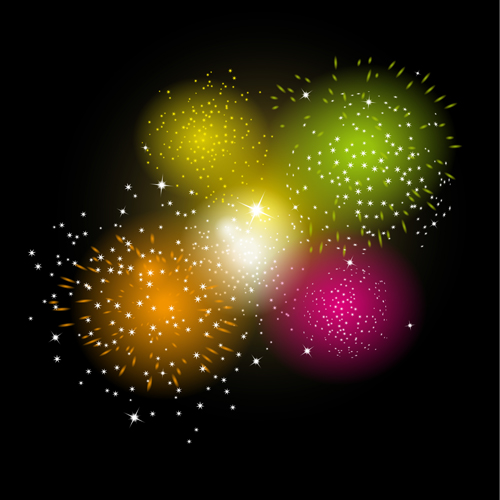 Fireworks holiday illustration vector set 03