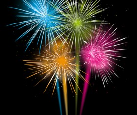 Fireworks holiday illustration vector set 04