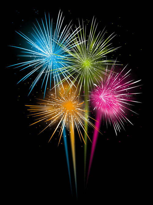 Fireworks holiday illustration vector set 04