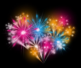 Fireworks holiday illustration vector set 05