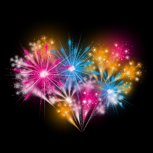 Fireworks holiday illustration vector set 05