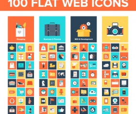 Flat web icon vector set