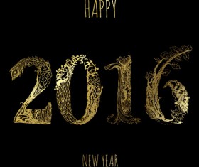 Floral 2016 new year design vector