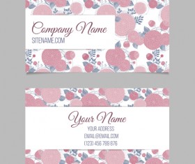 Floral business cards elegant vector material 01