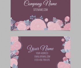 Floral business cards elegant vector material 02