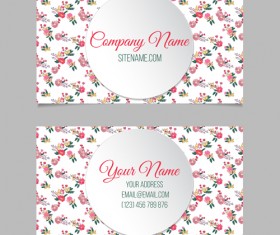 Floral business cards elegant vector material 03