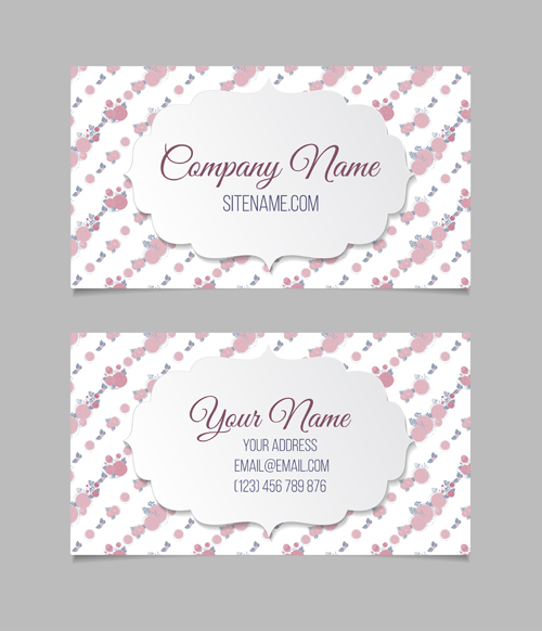 Floral business cards elegant vector material 05