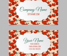 Floral business cards elegant vector material 06