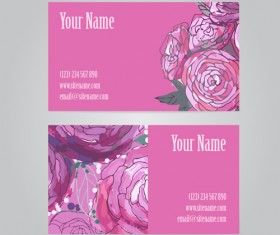Floral business cards elegant vector material 07