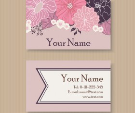 Floral business cards elegant vector material 08