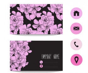 Floral business cards elegant vector material 09