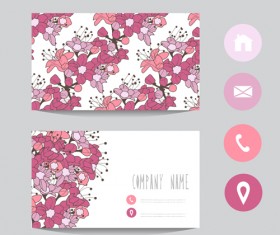 Floral business cards elegant vector material 10