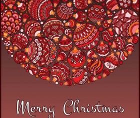 Floral christmas balls with greeting cards vector 02