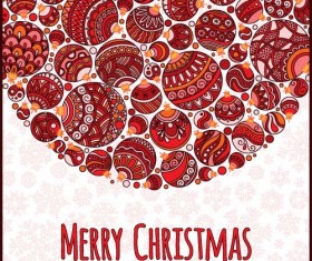 Floral christmas balls with greeting cards vector 04