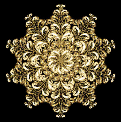 Floral golden pattern vector