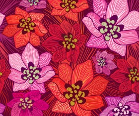 Floral seamless pattern hand drawing vector 01